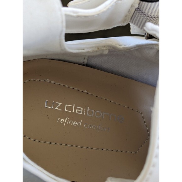 Liz Claiborne Women's sz 11M White Camelia 3 3/8" Heel Ankle Boots Buckles NWT - Picture 5 of 11